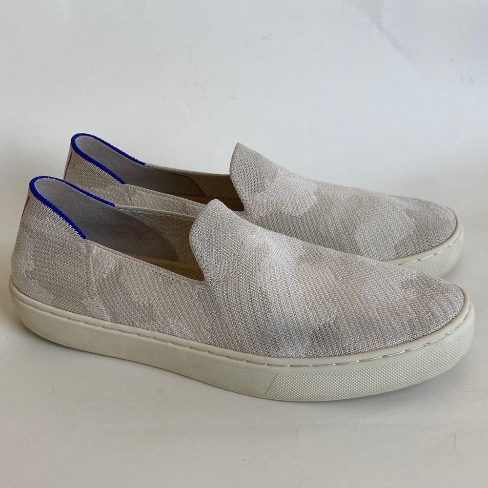 Rothy's The Original Slip On Sneakers Beige Camo Print Size 8 - Picture 15 of 16